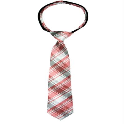 Spring Notion Boys' Pre-tied Woven Zipper Tie Medium Pink Grey Checkered