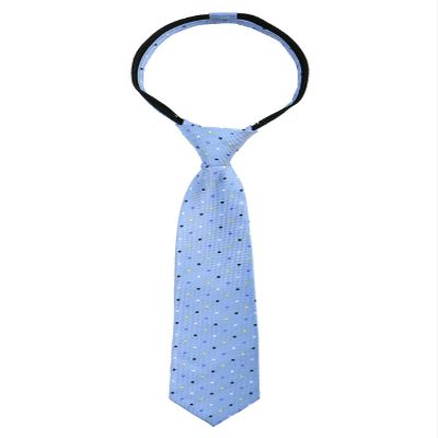Spring Notion Boys' Pre-tied Woven Zipper Tie Small Light Blue Dotted