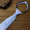 Spring Notion Boys' Pre-tied Woven Zipper Tie Small Light Blue Dotted view 2