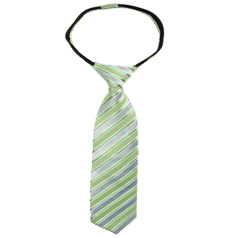 Spring Notion Boys' Pre-tied Woven Zipper Tie Medium Pastel Green Stripes