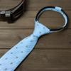 Spring Notion Boys' Pre-tied Woven Zipper Tie Medium Blue Silver Anchor view 2