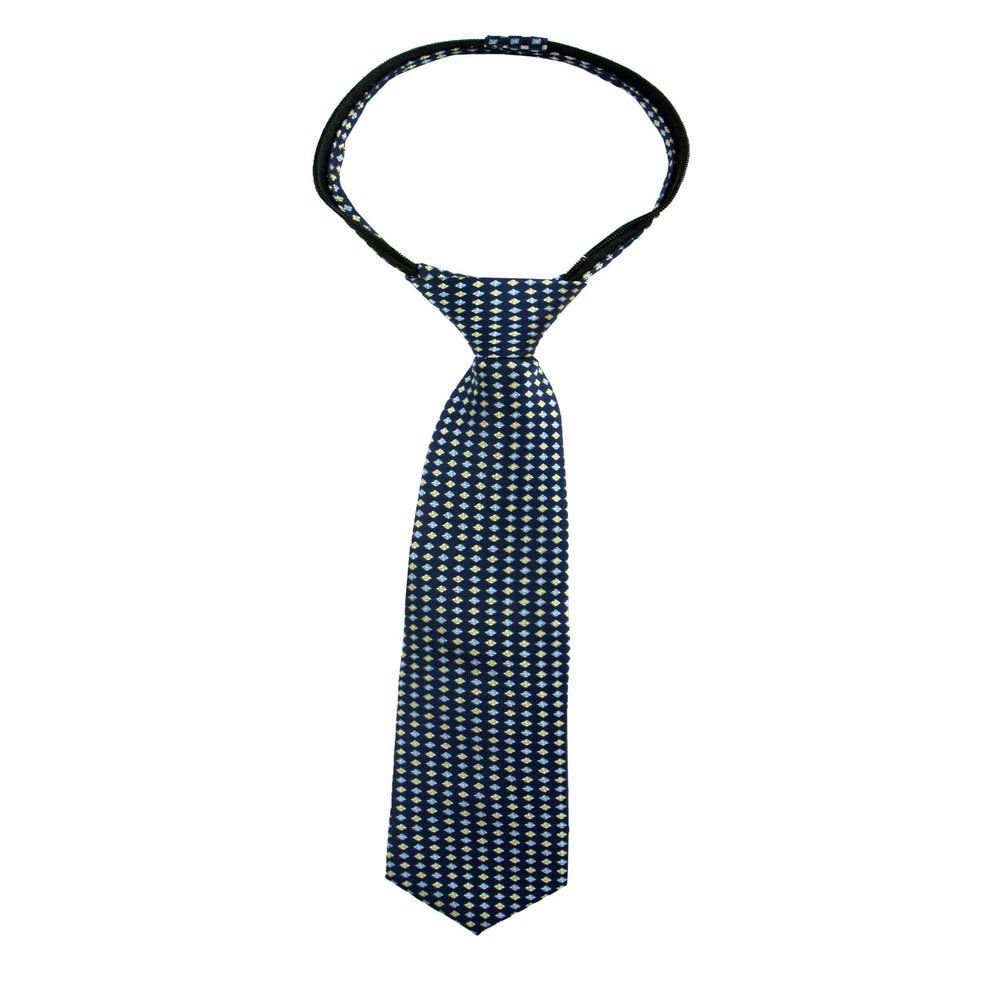 Spring Notion Boys' Pre-tied Woven Zipper Tie Medium Royal Blue Patterned