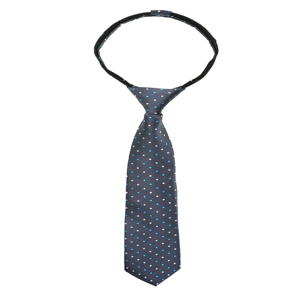 Spring Notion Boys' Pre-tied Woven Zipper Tie Large Turquoise Dotted