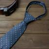 Spring Notion Boys' Pre-tied Woven Zipper Tie Large Turquoise Dotted view 2