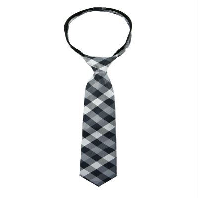 Spring Notion Boys' Pre-tied Woven Zipper Tie X-Large Checkered Black