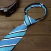 Spring Notion Boys' Pre-tied Woven Zipper Tie Large Turquoise Stripes view 2