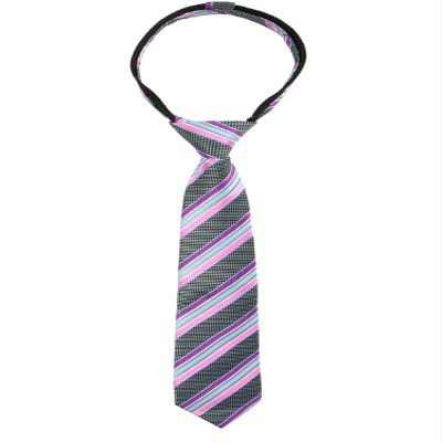 Spring Notion Boys' Pre-tied Woven Zipper Tie Large Pink Stripes