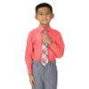 Spring Notion Boys' Pre-tied Woven Zipper Tie Small Pink Grey Checkered view 3