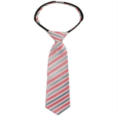 Spring Notion Boys' Pre-tied Woven Zipper Tie Large Light Pink Stripes