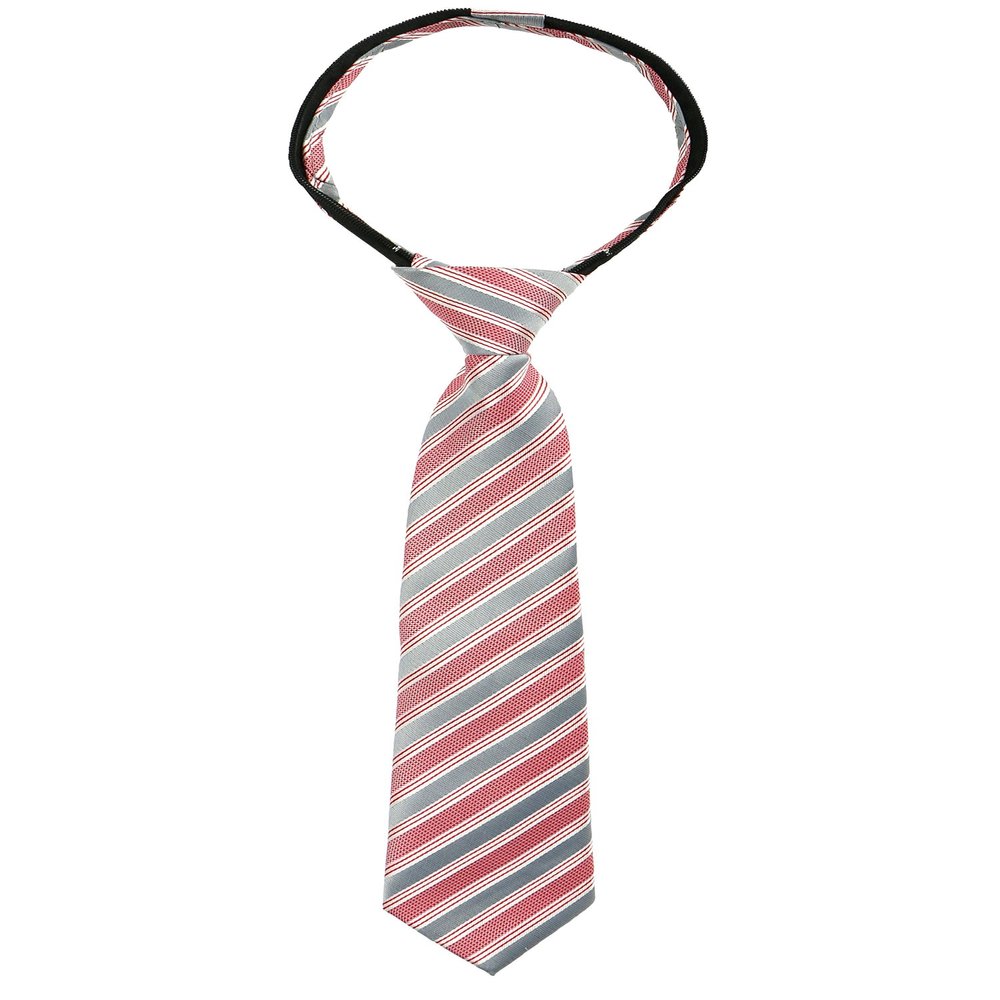 Spring Notion Boys' Pre-tied Woven Zipper Tie Large Light Pink Stripes