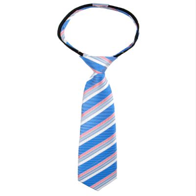 Spring Notion Boys' Pre-tied Woven Zipper Tie Medium Blue Coral Stripes