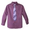 Spring Notion Boys' Pre-tied Woven Zipper Tie Large Lilac Plaid view 3