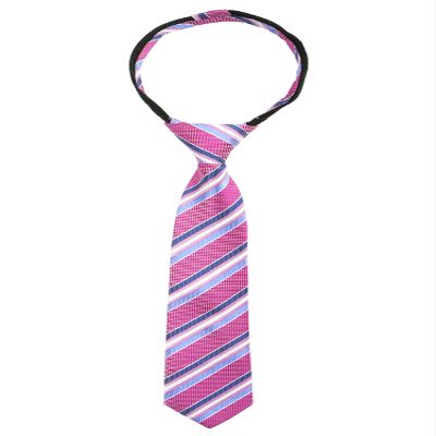 Spring Notion Boys' Pre-tied Woven Zipper Tie Medium Blue Pink Stripes