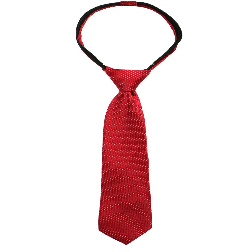 Spring Notion Boys' Pre-tied Woven Zipper Tie Large Red Patterned