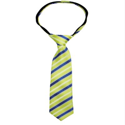 Spring Notion Boys' Pre-tied Woven Zipper Tie Small Lime Blue Stripes