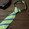 Spring Notion Boys' Pre-tied Woven Zipper Tie Small Lime Blue Stripes view 2