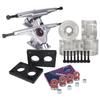 Cal 7 Longboard Skateboard Combo Package with 70mm Wheels & 180mm Lightweight Aluminum Trucks, Bearings Complete Set & Steel Hardware (Silver Truck + Transparent Clear Wheels) view 1