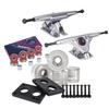 Cal 7 Longboard Skateboard Combo Package with 70mm Wheels & 180mm Lightweight Aluminum Trucks, Bearings Complete Set & Steel Hardware (Silver Truck + Transparent Clear Wheels) view 2