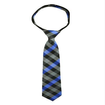 Spring Notion Boys' Pre-tied Woven Zipper Tie Small Checkered Blue