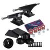 Cal 7 Skateboard Package Combo with 5 Inch / 129 Millimeter Trucks, 52mm 99A Wheels, Complete Set of Bearings and Steel Hardware (Black Truck + Black Wheels) view 2