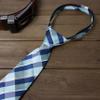 Spring Notion Boys' Pre-tied Woven Zipper Tie Medium Blue Checkered view 2