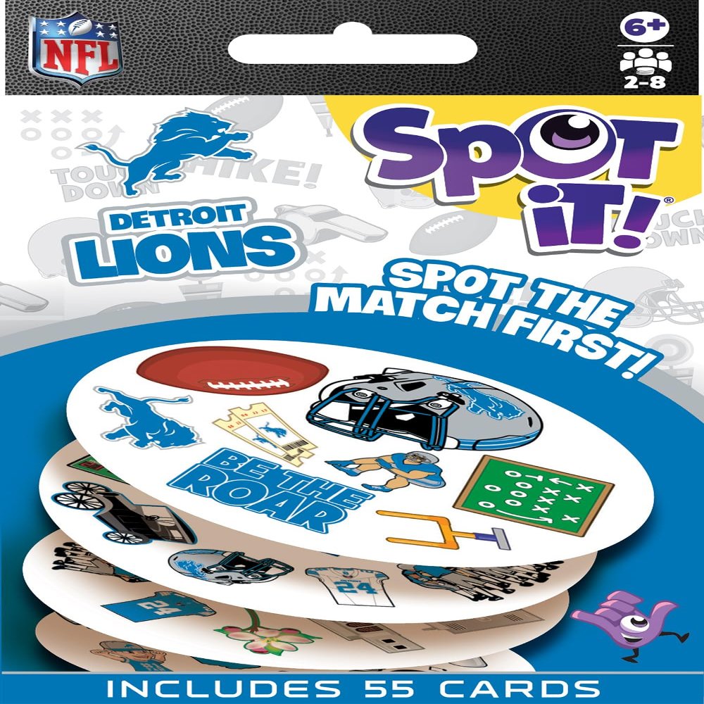 MasterPieces Game Day - NFL Detroit Lions Spot It Game For Kids, Adults, and Family