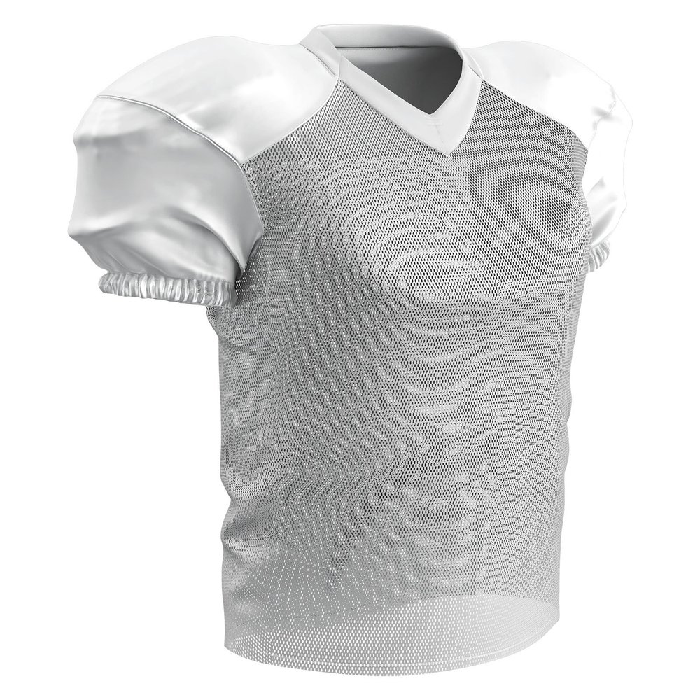 Champro Time Out Polyester Practice Football Jersey, White, Adult 3X-Large