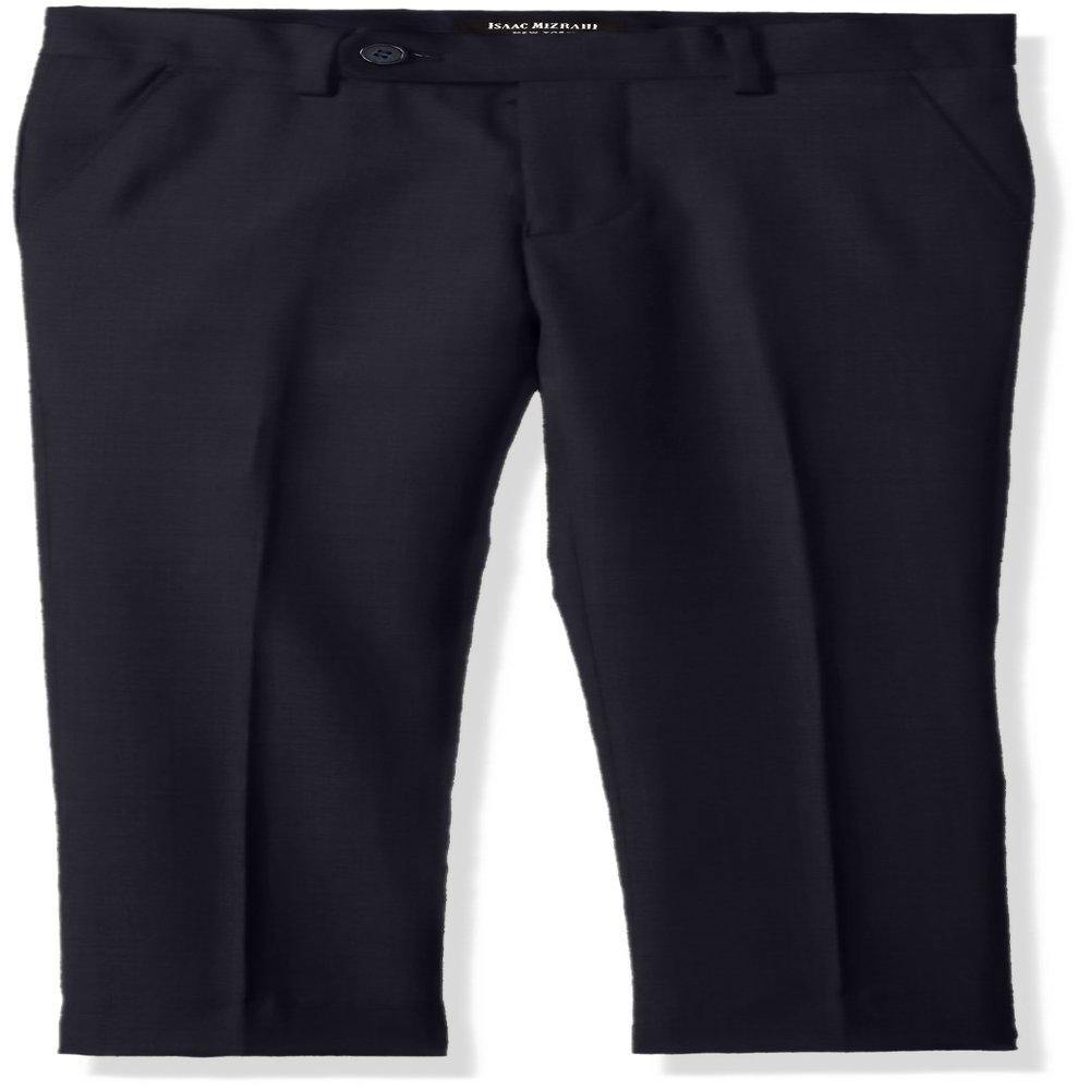 Isaac Mizrahi Big Boy's Solid Slim Fit Wool Pant Pants, Navy, 18