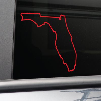 Nashville Decals Florida Vinyl Decal Laptop Car Truck Bumper Window Sticker, 5.5" x 5", Red