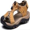 Asifn Sandals Men Leather Beach Shoes Baotou Casual Large Size Outdoor Casual Fisherman Strap Hiking brown-37(7 M US,24.5 cm Heel to Toe view 1