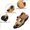 Asifn Sandals Men Leather Beach Shoes Baotou Casual Large Size Outdoor Casual Fisherman Strap Hiking brown-37(7 M US,24.5 cm Heel to Toe view 2