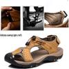 Asifn Sandals Men Leather Beach Shoes Baotou Casual Large Size Outdoor Casual Fisherman Strap Hiking brown-37(7 M US,24.5 cm Heel to Toe view 3