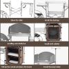 CampLand Folding Camping Kitchen Table with Windscreen,Portable Outdoor Cooking Station with Storage Cabinet & Side Tables Heavy Duty Camp Cook Station for Camping & BBQWhite view 4