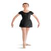 Bloch Dance Girls Prisha Short Sleeve Leotard Dress, Black, 12 view 1
