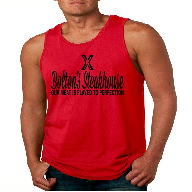 ALLNTRENDS Men's Tank Top Boltons Steakhouse House of Bolton Cool Top (L, Red)