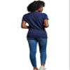 Russell Athletic Womens Cotton Performance T-Shirts T Shirt, Short - Navy, Small US view 2