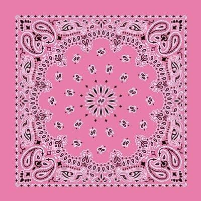 American Made Light Pink Western Paisley Bandana - Single Piece 22x22