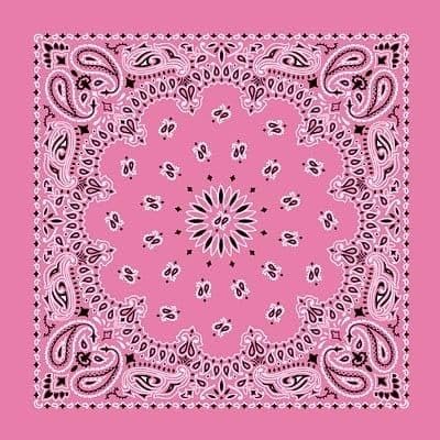 American Made Light Pink Western Paisley Bandana - Single Piece 22x22