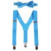 IBTOM CASTLE Kids Baby Y Back Adjustable Elastic Suspender Strong Clip-on Braces Bow Tie Set for Boys & Girls Sky Blue One Size view 1