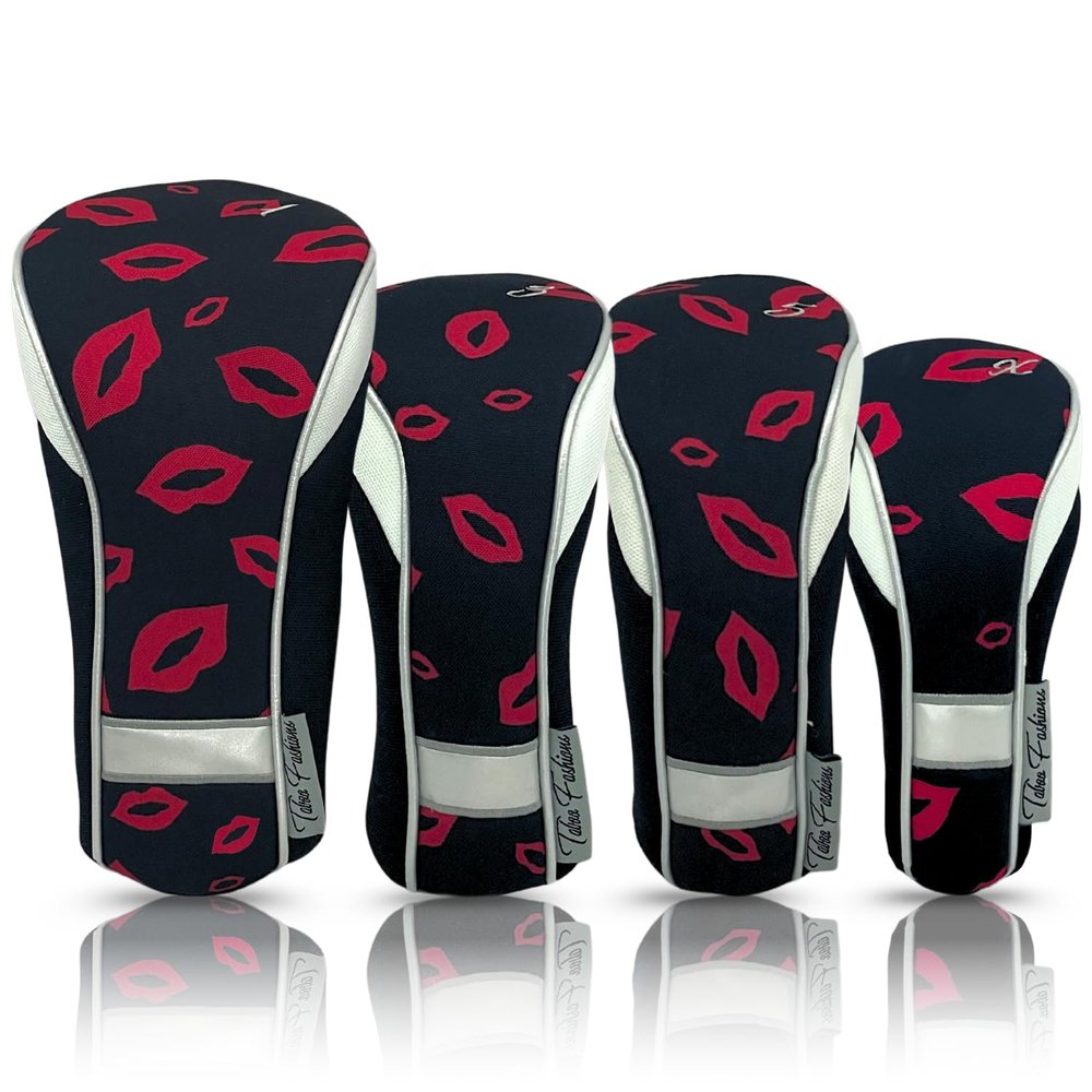 Taboo Fashions Monaco Golf Club Covers for Women - Numbered Golf Headcovers Set for Driver, Fairway and Hybrid Clubs - Weather Resistant, Pack of 4 (Temptation)