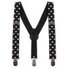 IBTOM CASTLE Kids Baby Y Back Adjustable Elastic Suspender Strong Clip-on Braces Bow Tie Set for Boys & Girls Black & White Star One Size view 2
