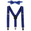 IBTOM CASTLE Kids Baby Y Back Adjustable Elastic Suspender Strong Clip-on Braces Bow Tie Set for Boys & Girls Royal Blue One Size view 1