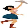 Cool Western Cowboy Line Square Dance Cartoon Person Vinyl Decal Sticker (12" Tall, Woman) view 1