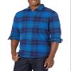 Amazon Essentials Men's Long-Sleeve Flannel Shirt, Black Blue Plaid, XX-Large view 1