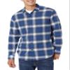 Amazon Essentials Men's Long-Sleeve Flannel Shirt, Blue White Large Plaid, Small view 1