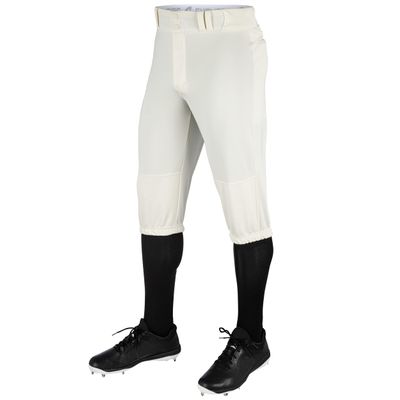 CHAMPRO boys Triple Crown Knicker Style Youth Baseball Pants in Solid Color with Reinforced Sliding Areas , Natural, Large