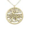 AJ's Collection Sterling Silver Fancy Round Initial and Name Necklace. Choice of 925, 14k Gold Plate, or Rose Gold Plate Over Sterling Silver view 2