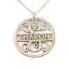 AJ's Collection Sterling Silver Fancy Round Initial and Name Necklace. Choice of 925, 14k Gold Plate, or Rose Gold Plate Over Sterling Silver view 3