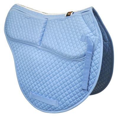 ECP Equine Comfort Products All-Purpose Contoured Correction Saddle Pad with Adjustable Memory Foam Inserts for Custom Support, Non-Slip, Shock Absorbing, 22 Spine, 19.5 Drop, Light Blue