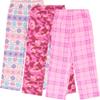 Mad Dog Girl's Pajama Pants - 2/3 Pack, Soft Micro Fleece Fashion Sleepwear Lounge. Sizes: 6-16, 3 Pack, 8, Pink Camo/Hearts/Plaid view 1